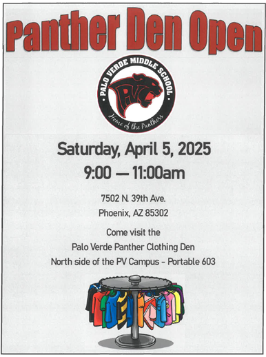 Visit our Panther Clothing Den